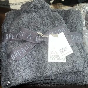 Barefoot Dreams Cozy Gray Scarf and hat set